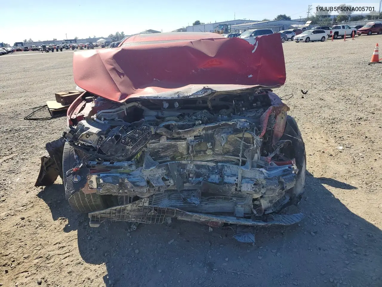 2022 Acura Tlx Tech A VIN: 19UUB5F50NA005701 Lot: 59669266