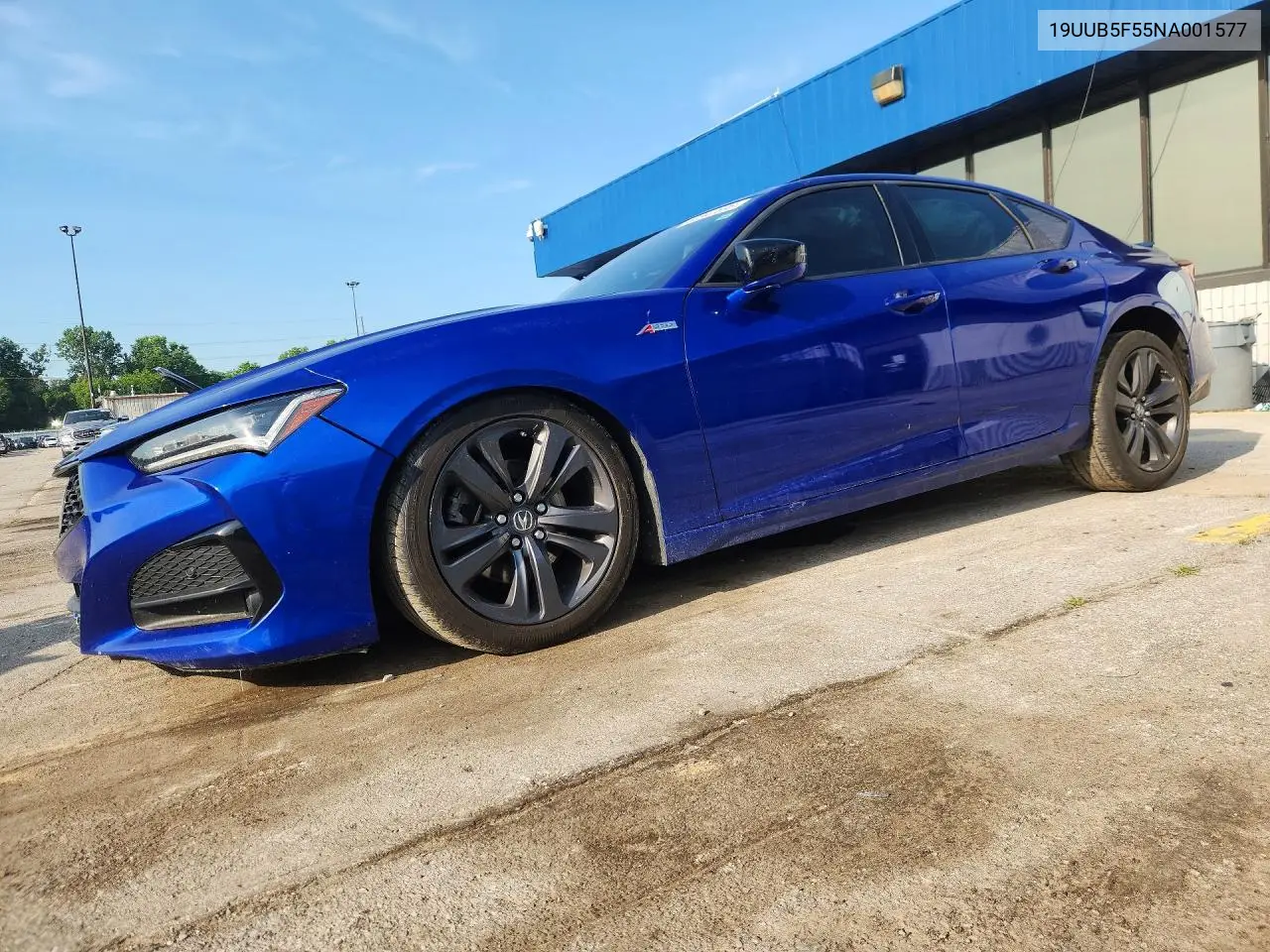 2022 Acura Tlx Tech A VIN: 19UUB5F55NA001577 Lot: 60947696