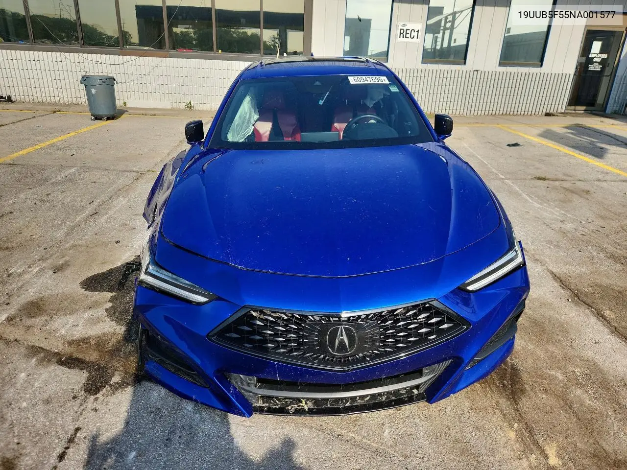 2022 Acura Tlx Tech A VIN: 19UUB5F55NA001577 Lot: 60947696