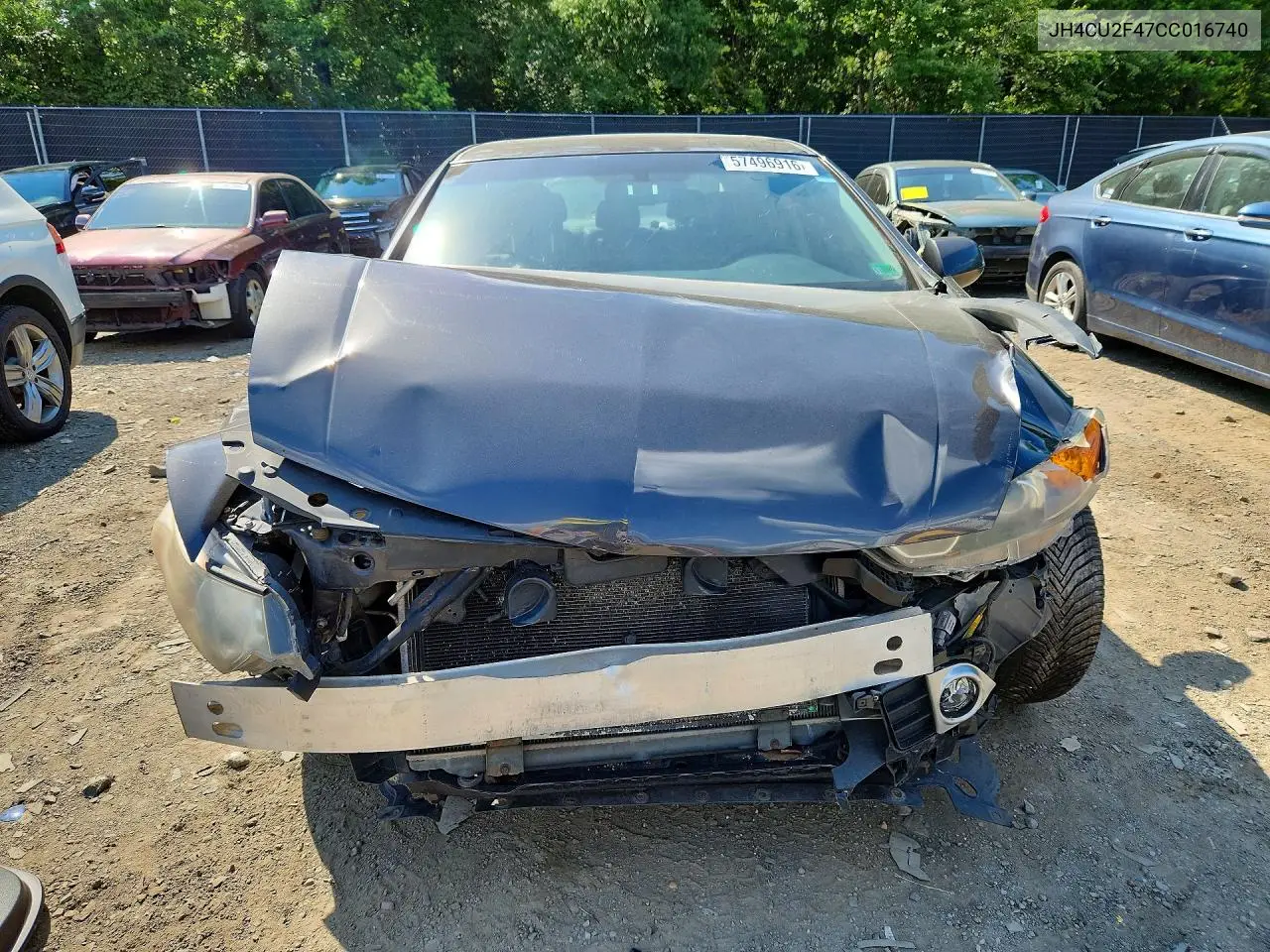 2012 Acura Tsx VIN: JH4CU2F47CC016740 Lot: 57496916