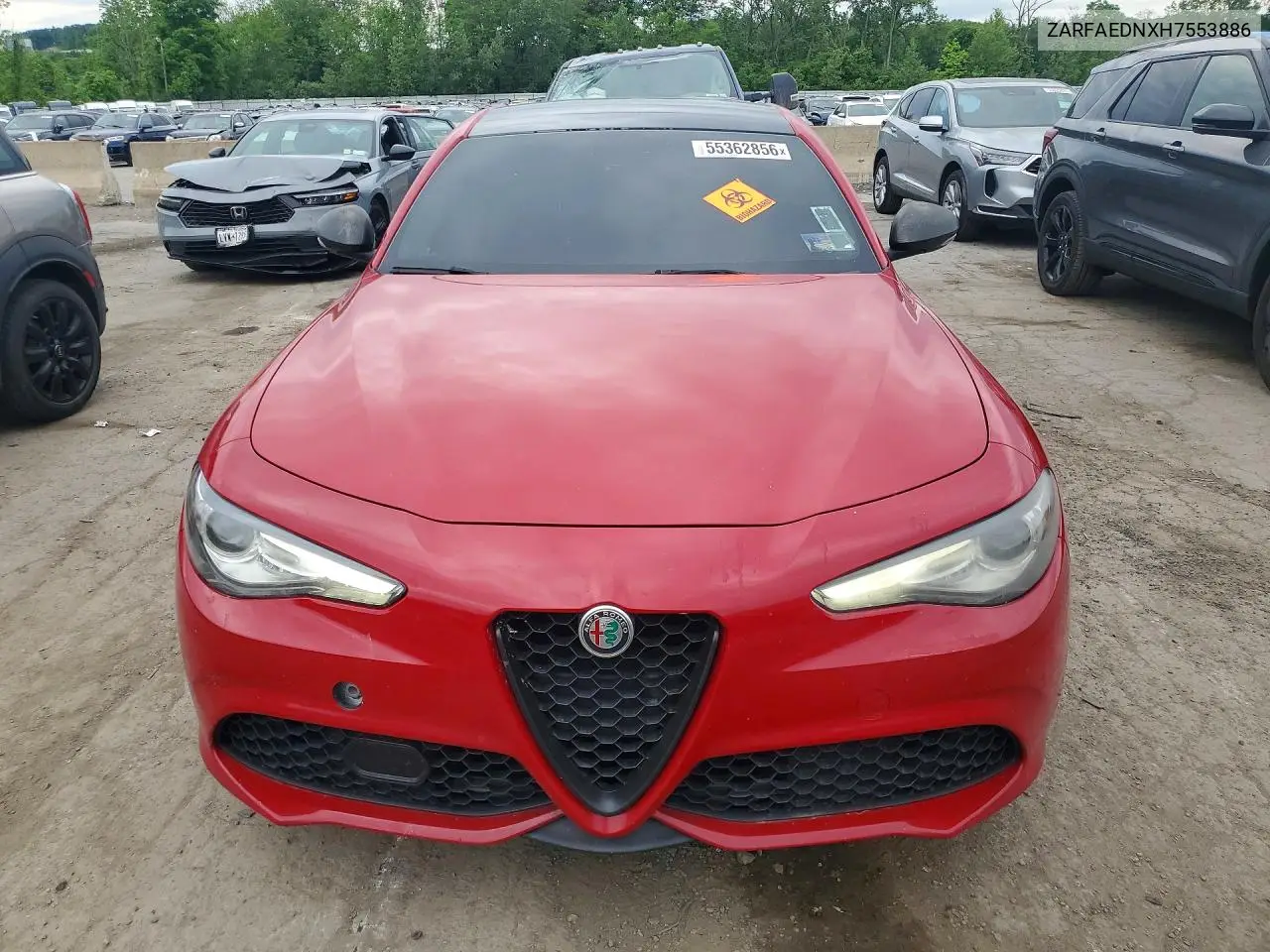 2017 Alfa Romeo Giulia Q4 VIN: ZARFAEDNXH7553886 Lot: 55362856