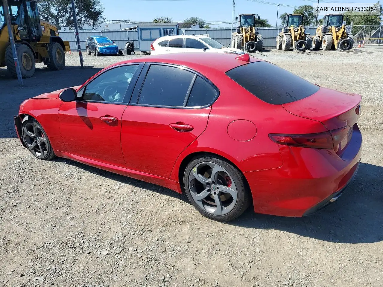2017 Alfa Romeo Giulia VIN: ZARFAEBN5H7533354 Lot: 58310096
