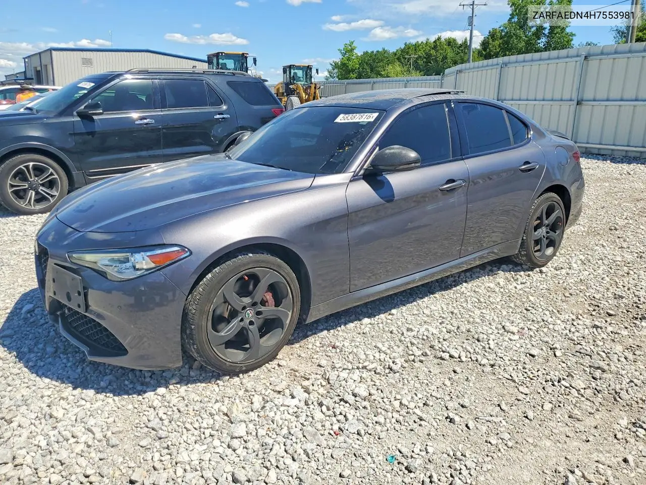 2017 Alfa Romeo Giulia Q4 VIN: ZARFAEDN4H7553981 Lot: 58387816