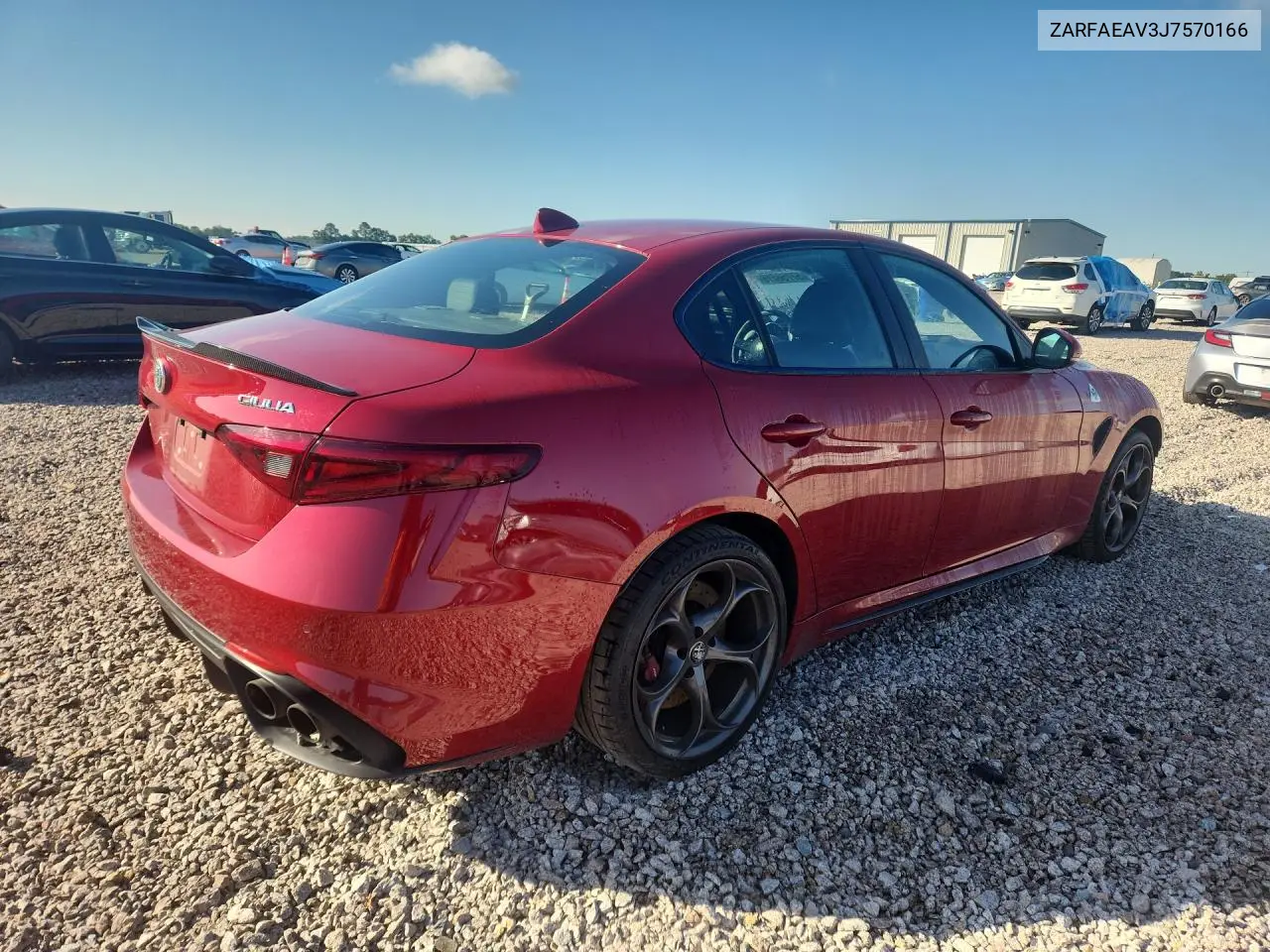 2018 Alfa Romeo Giulia Quadrifoglio VIN: ZARFAEAV3J7570166 Lot: 57756616