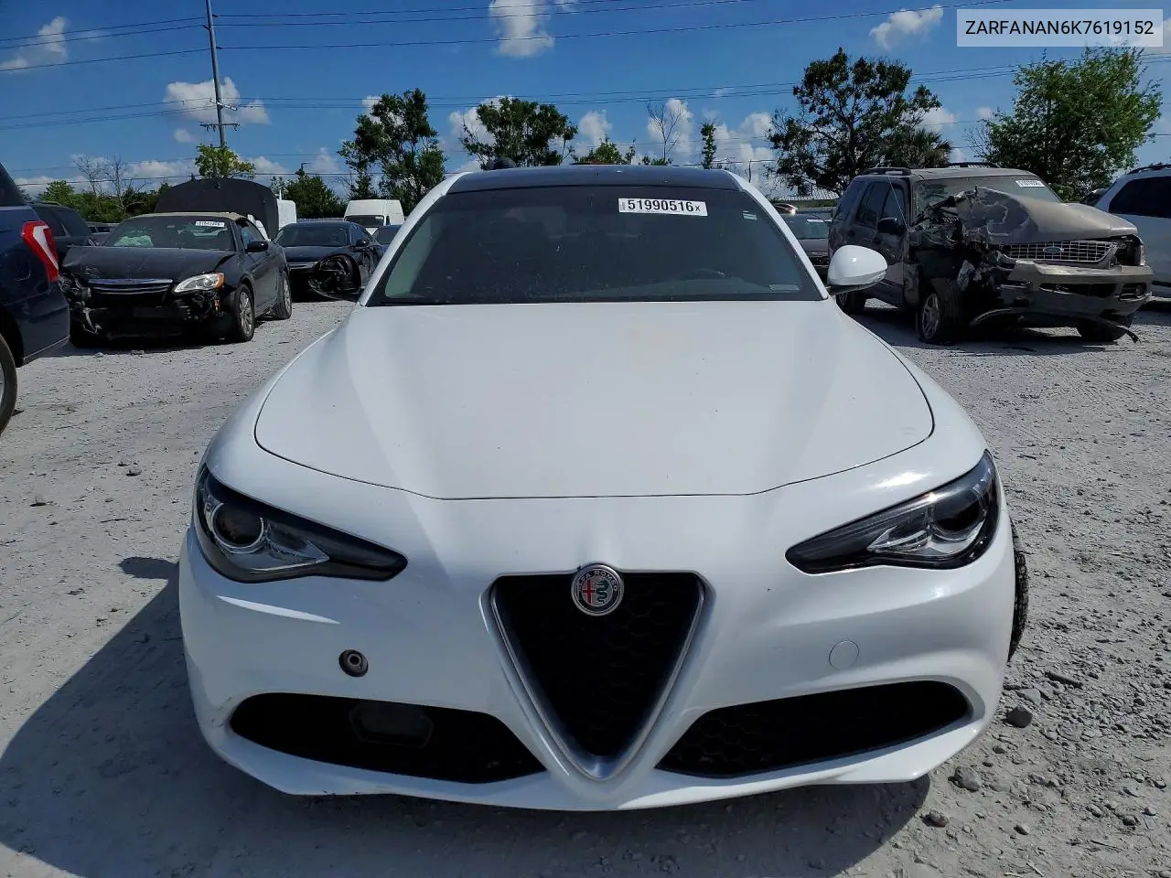 2019 Alfa Romeo Giulia VIN: ZARFANAN6K7619152 Lot: 51990516