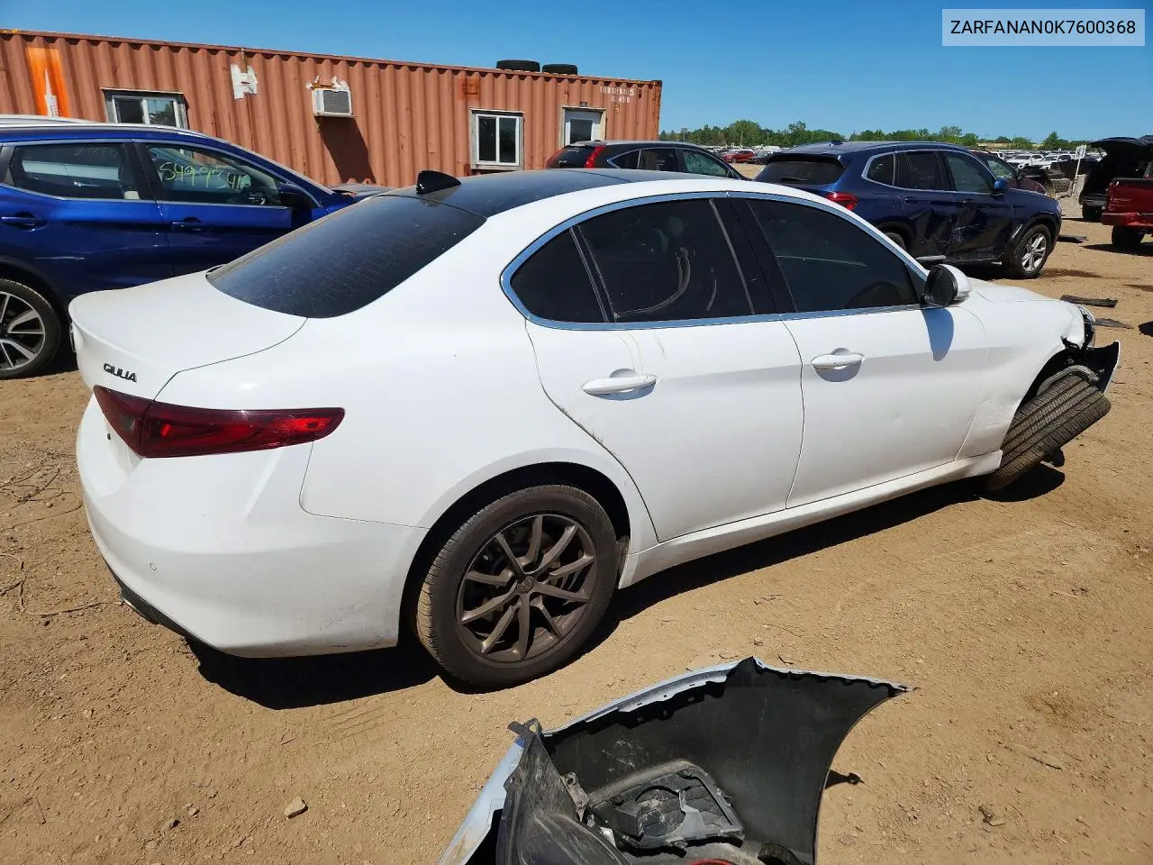 2019 Alfa Romeo Giulia VIN: ZARFANAN0K7600368 Lot: 54974366