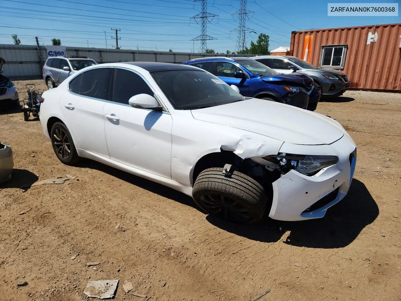 2019 Alfa Romeo Giulia VIN: ZARFANAN0K7600368 Lot: 54974366