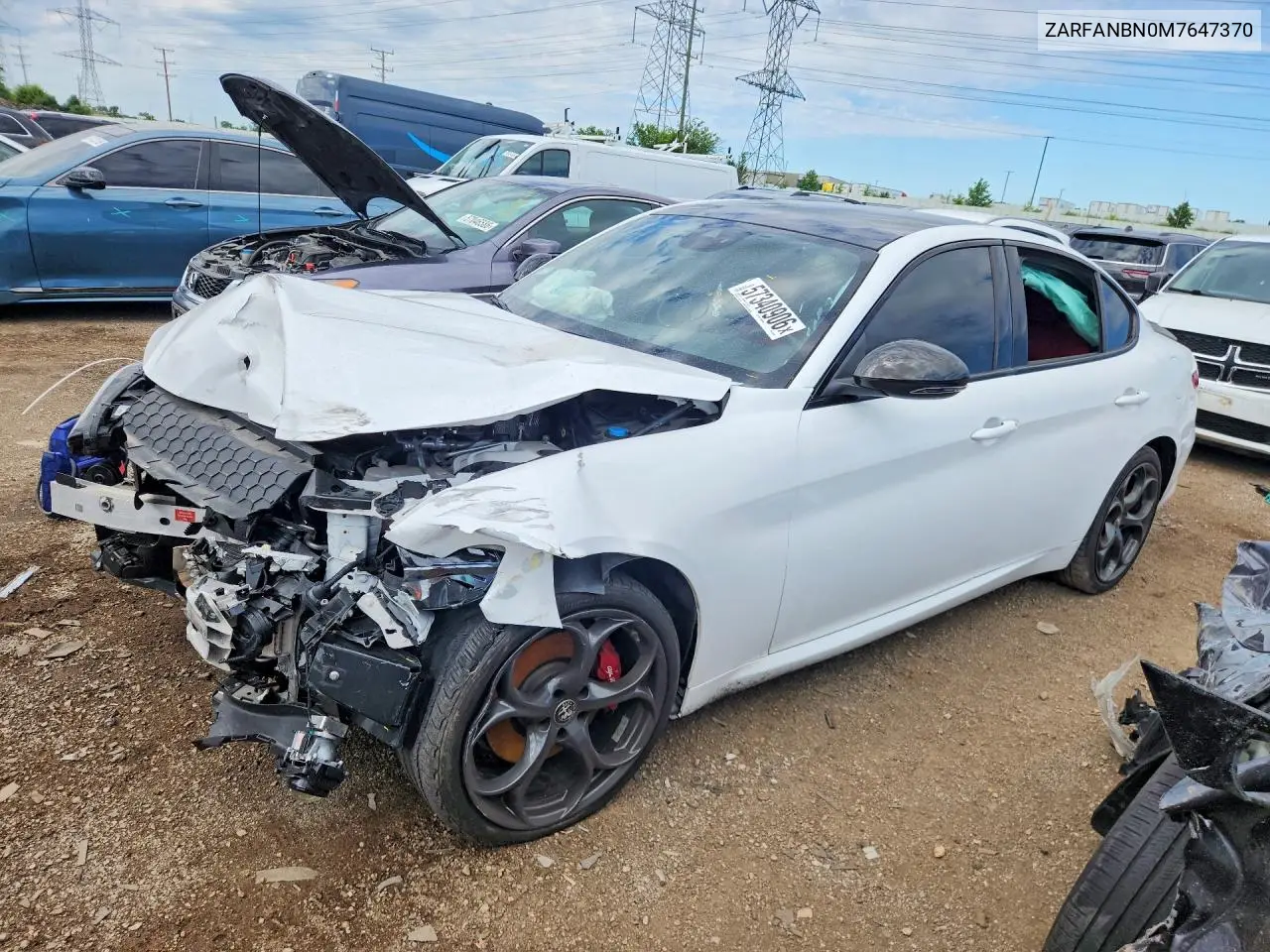 2021 Alfa Romeo Giulia Ti VIN: ZARFANBN0M7647370 Lot: 57340906
