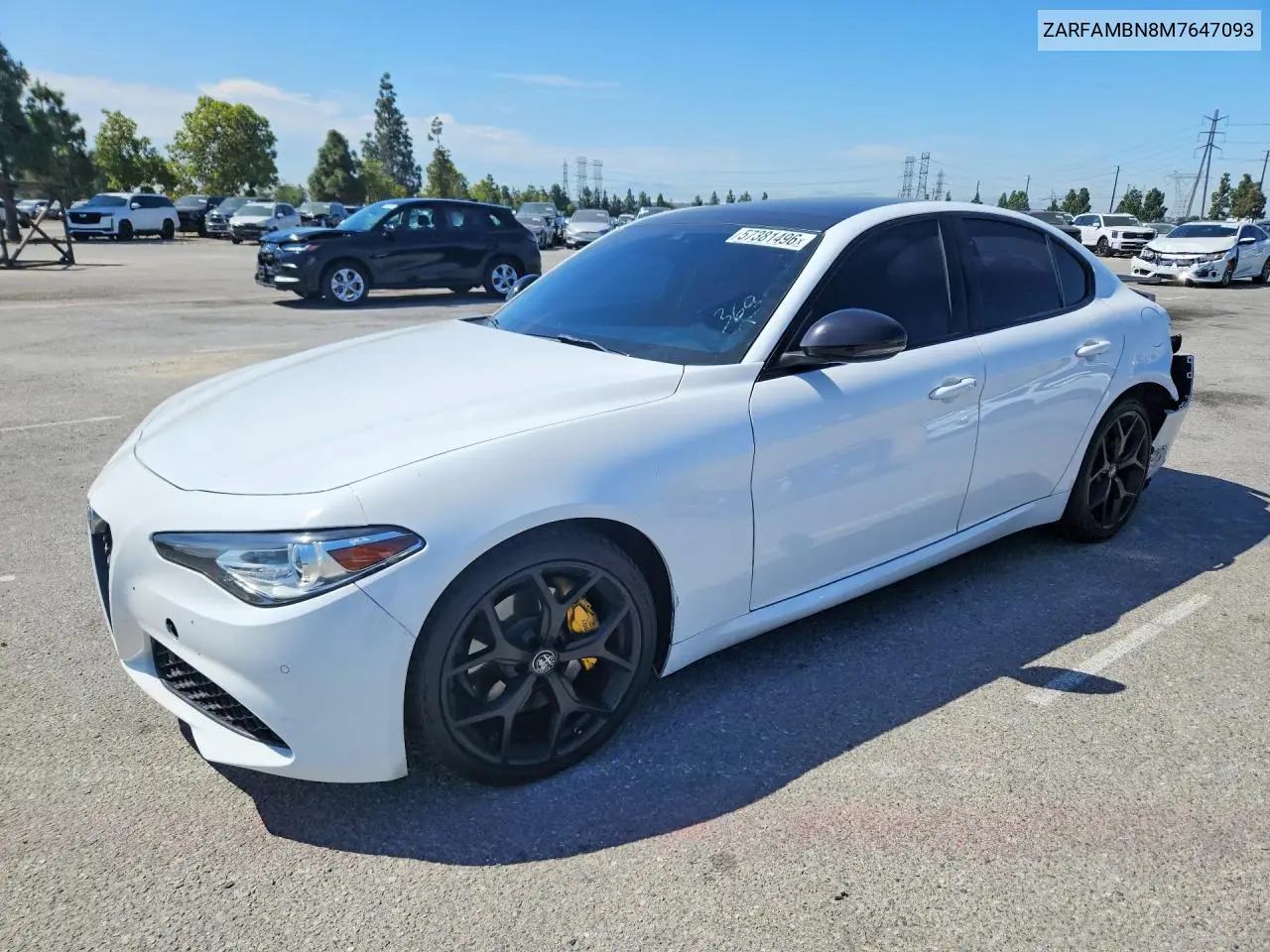 2021 Alfa Romeo Giulia Ti VIN: ZARFAMBN8M7647093 Lot: 57381496