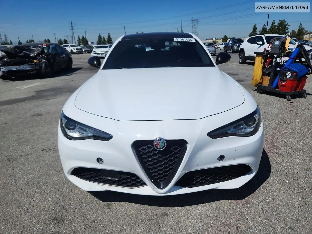 2021 Alfa Romeo Giulia Ti VIN: ZARFAMBN8M7647093 Lot: 57381496