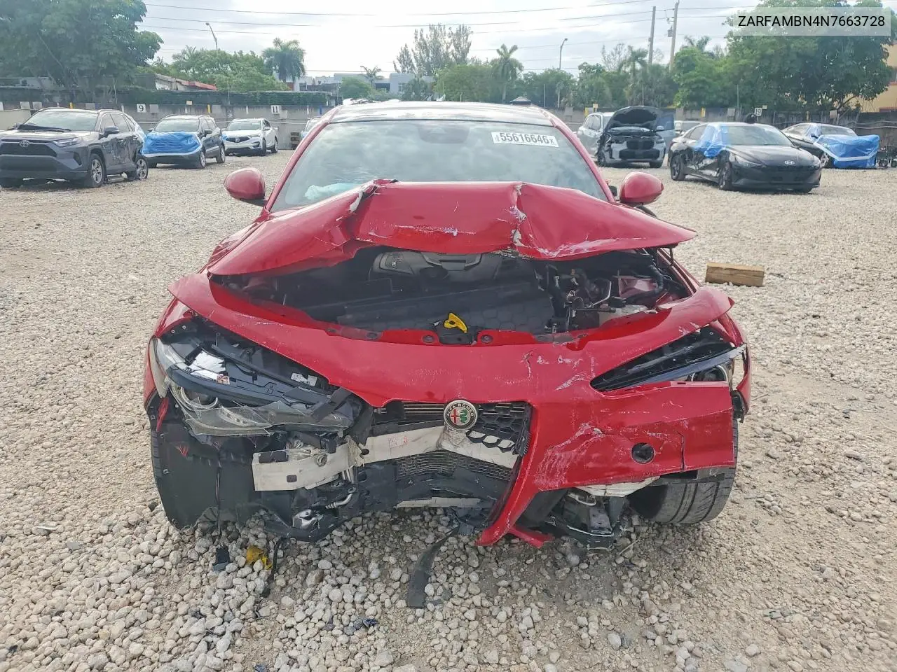 2022 Alfa Romeo Giulia Super VIN: ZARFAMBN4N7663728 Lot: 55616646