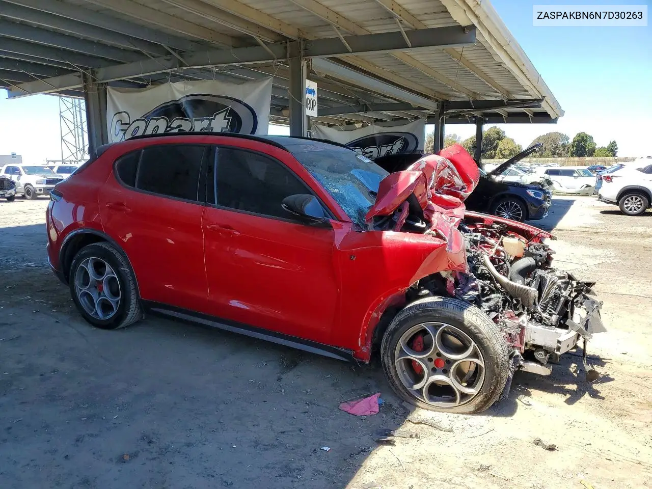2022 Alfa Romeo Stelvio Ti VIN: ZASPAKBN6N7D30263 Lot: 56464346