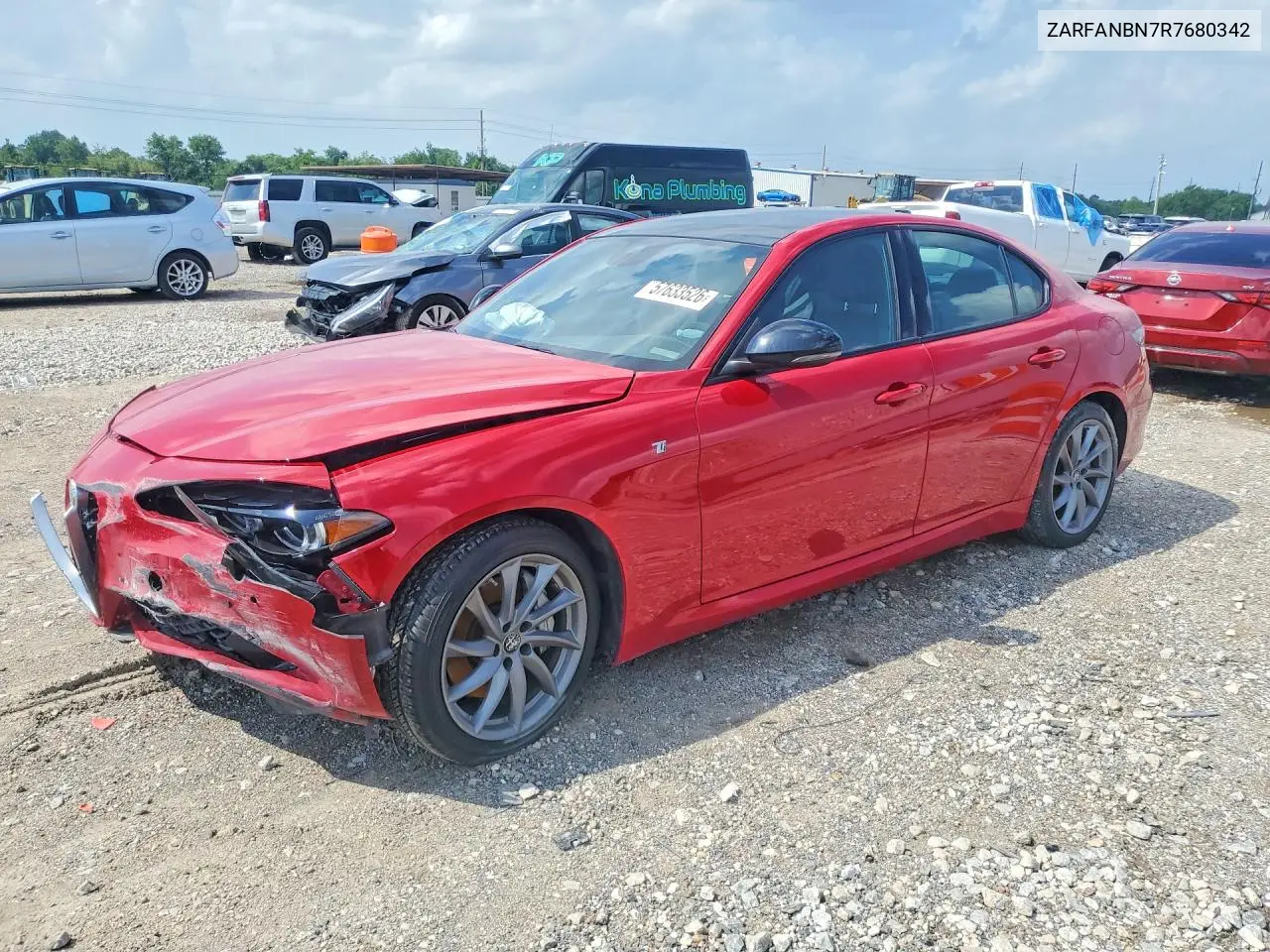 2024 Alfa Romeo Giulia Ti VIN: ZARFANBN7R7680342 Lot: 57633526