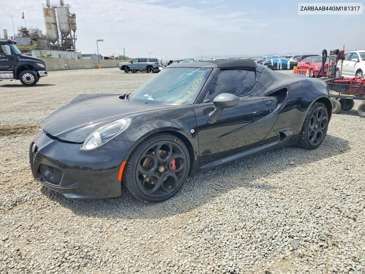 2016 Alfa Romeo 4C Spider VIN: ZARBAAB44GM181317 Lot: 58318106
