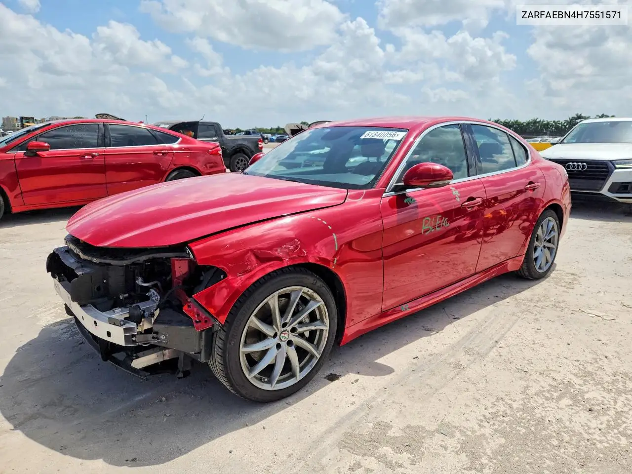 2017 Alfa Romeo Giulia VIN: ZARFAEBN4H7551571 Lot: 61840056