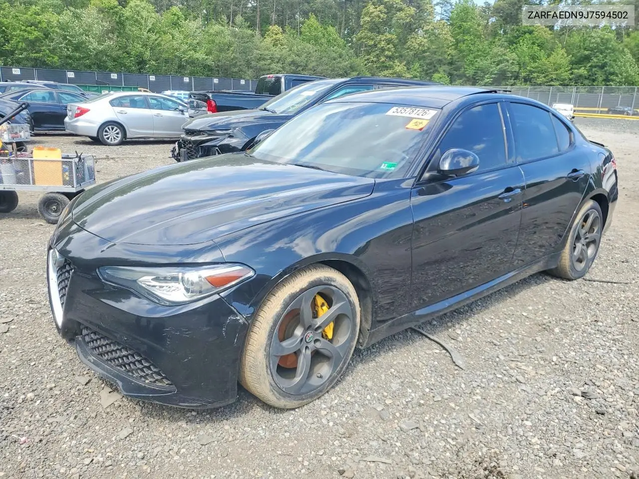 2018 Alfa Romeo Giulia Q4 VIN: ZARFAEDN9J7594502 Lot: 53578126
