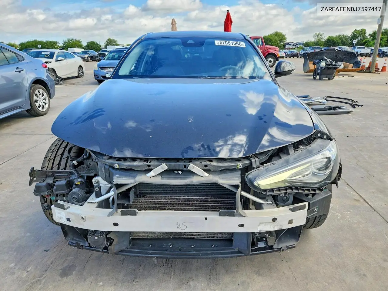 2018 Alfa Romeo Giulia Ti Q4 VIN: ZARFAEEN0J7597447 Lot: 57051566
