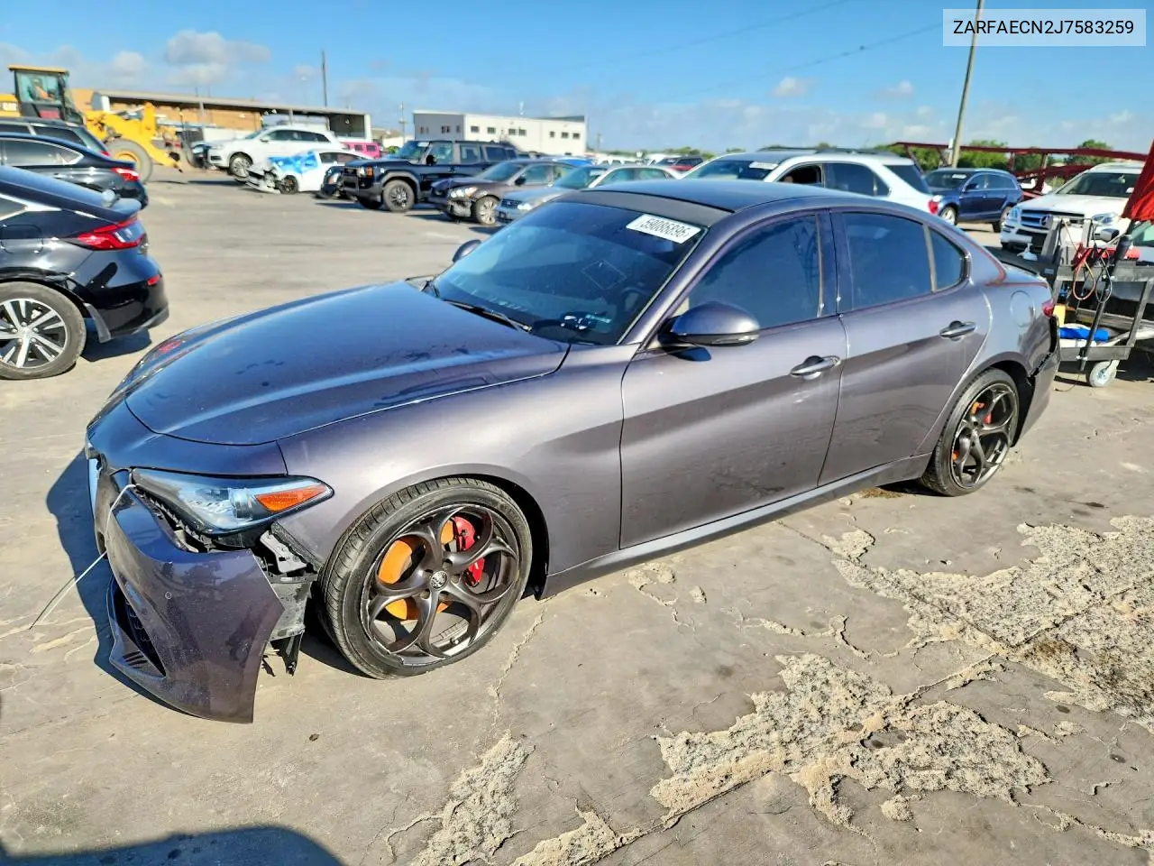2018 Alfa Romeo Giulia Ti VIN: ZARFAECN2J7583259 Lot: 59086896