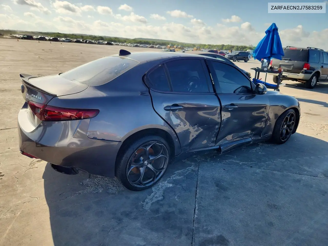 2018 Alfa Romeo Giulia Ti VIN: ZARFAECN2J7583259 Lot: 59086896
