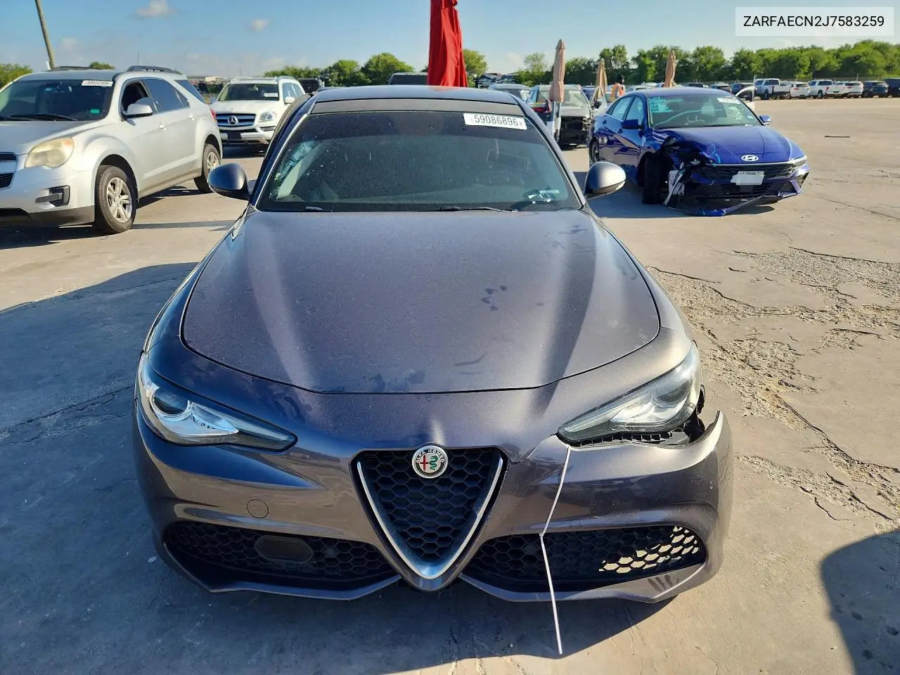 2018 Alfa Romeo Giulia Ti VIN: ZARFAECN2J7583259 Lot: 59086896