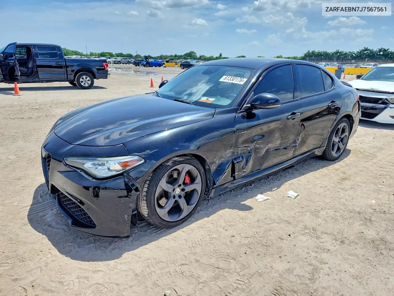2018 Alfa Romeo Giulia VIN: ZARFAEBN7J7567561 Lot: 61330176