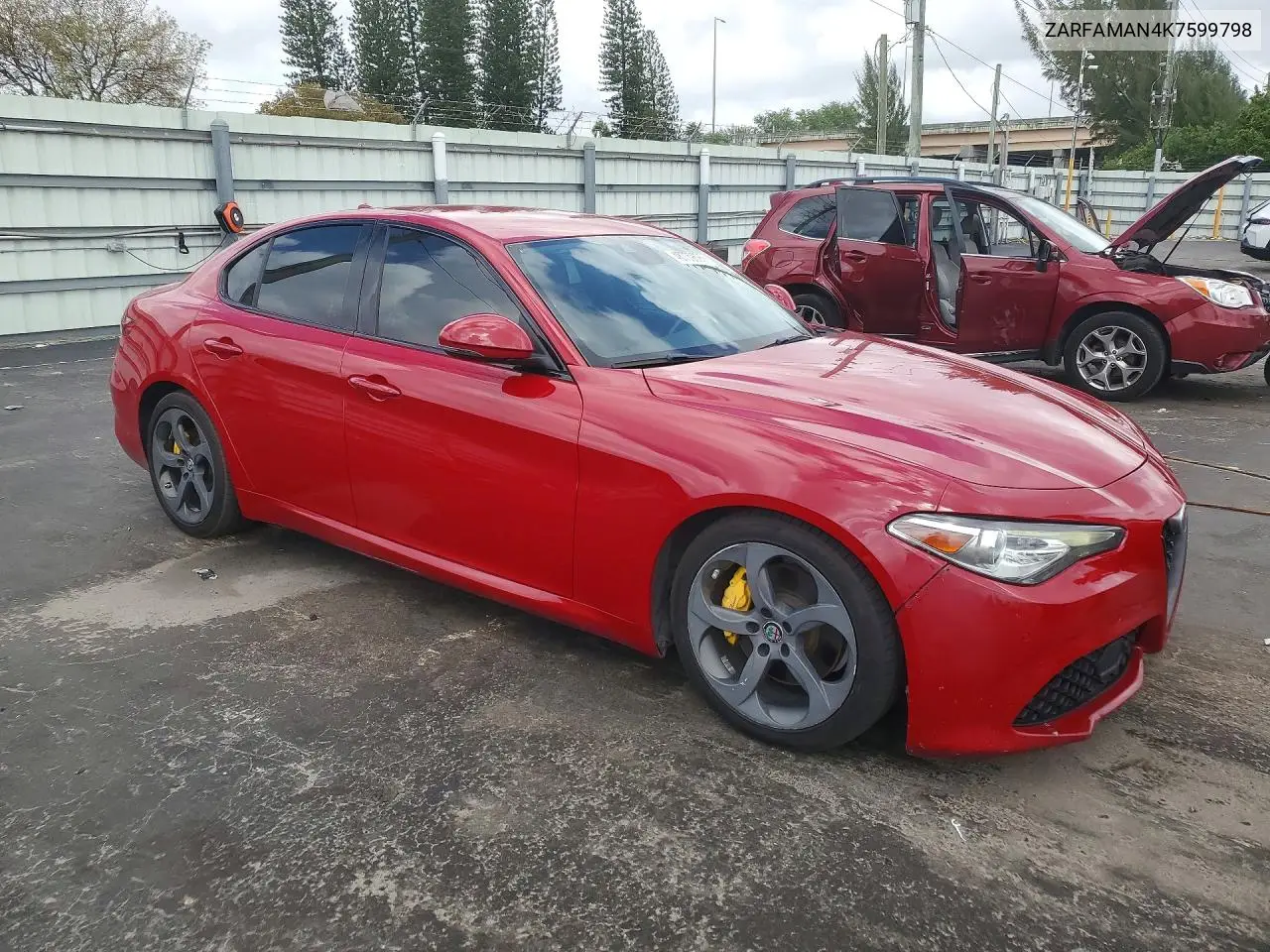 2019 Alfa Romeo Giulia VIN: ZARFAMAN4K7599798 Lot: 48739696