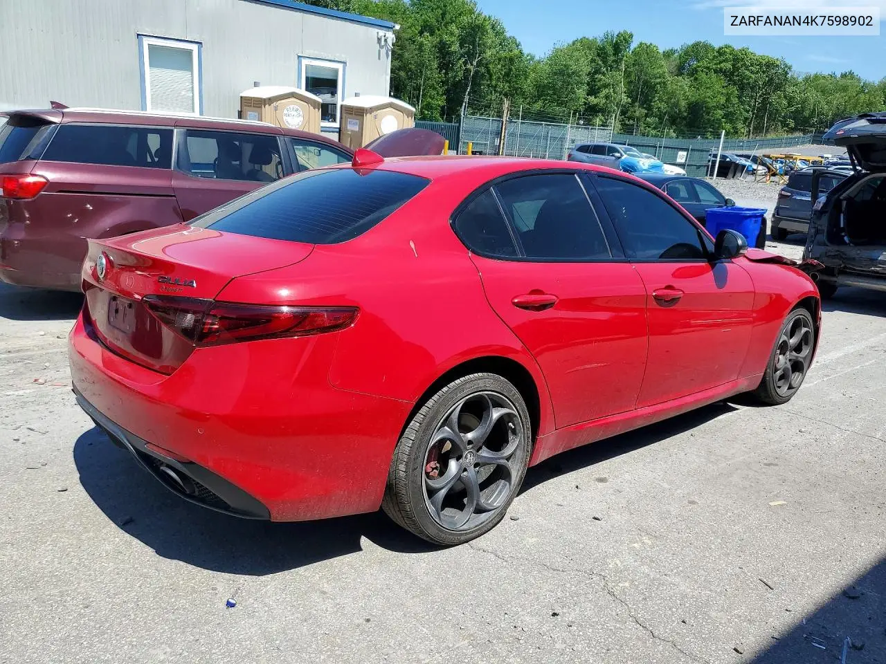 2019 Alfa Romeo Giulia VIN: ZARFANAN4K7598902 Lot: 56348426