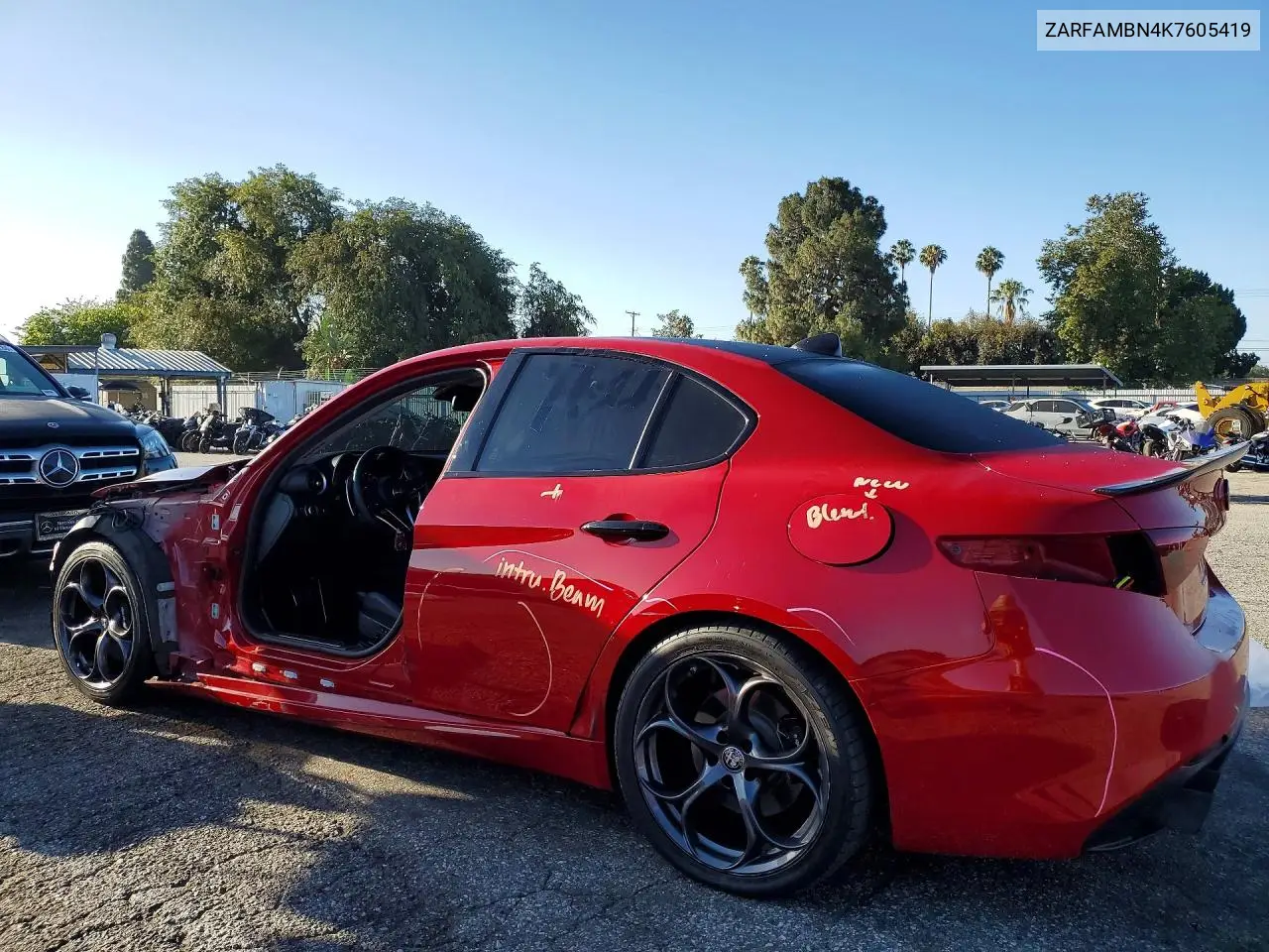 2019 Alfa Romeo Giulia Ti VIN: ZARFAMBN4K7605419 Lot: 57054286