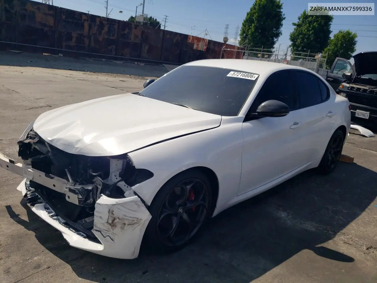 2019 Alfa Romeo Giulia VIN: ZARFAMANXK7599336 Lot: 57216806