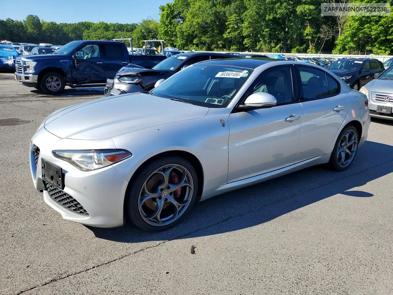2019 Alfa Romeo Giulia Ti VIN: ZARFANBN0K7622238 Lot: 58360106