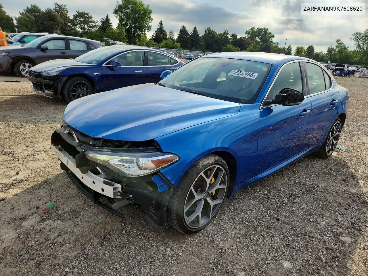2019 Alfa Romeo Giulia VIN: ZARFANAN9K7608520 Lot: 59357486