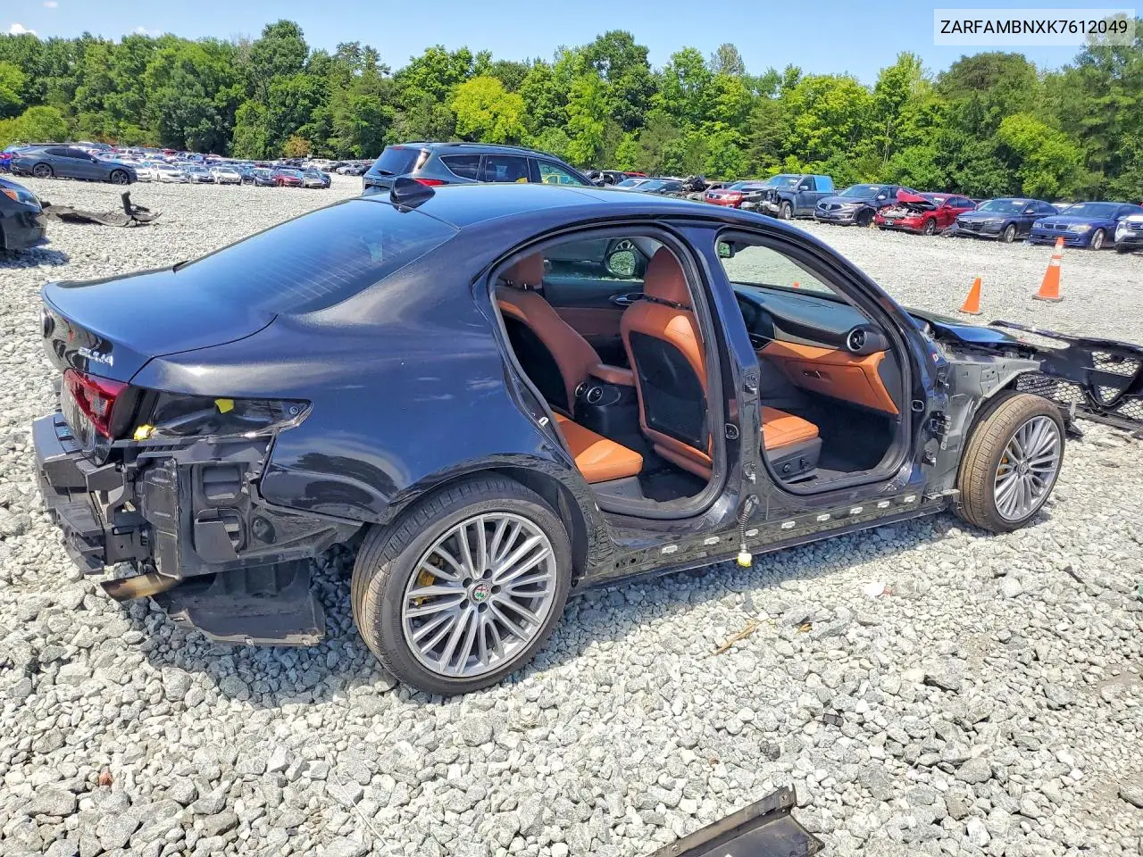2019 Alfa Romeo Giulia Ti VIN: ZARFAMBNXK7612049 Lot: 60645036