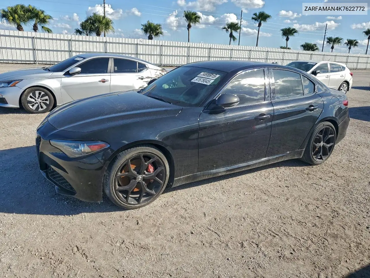 2019 Alfa Romeo Giulia VIN: ZARFAMAN4K7622772 Lot: 97678045