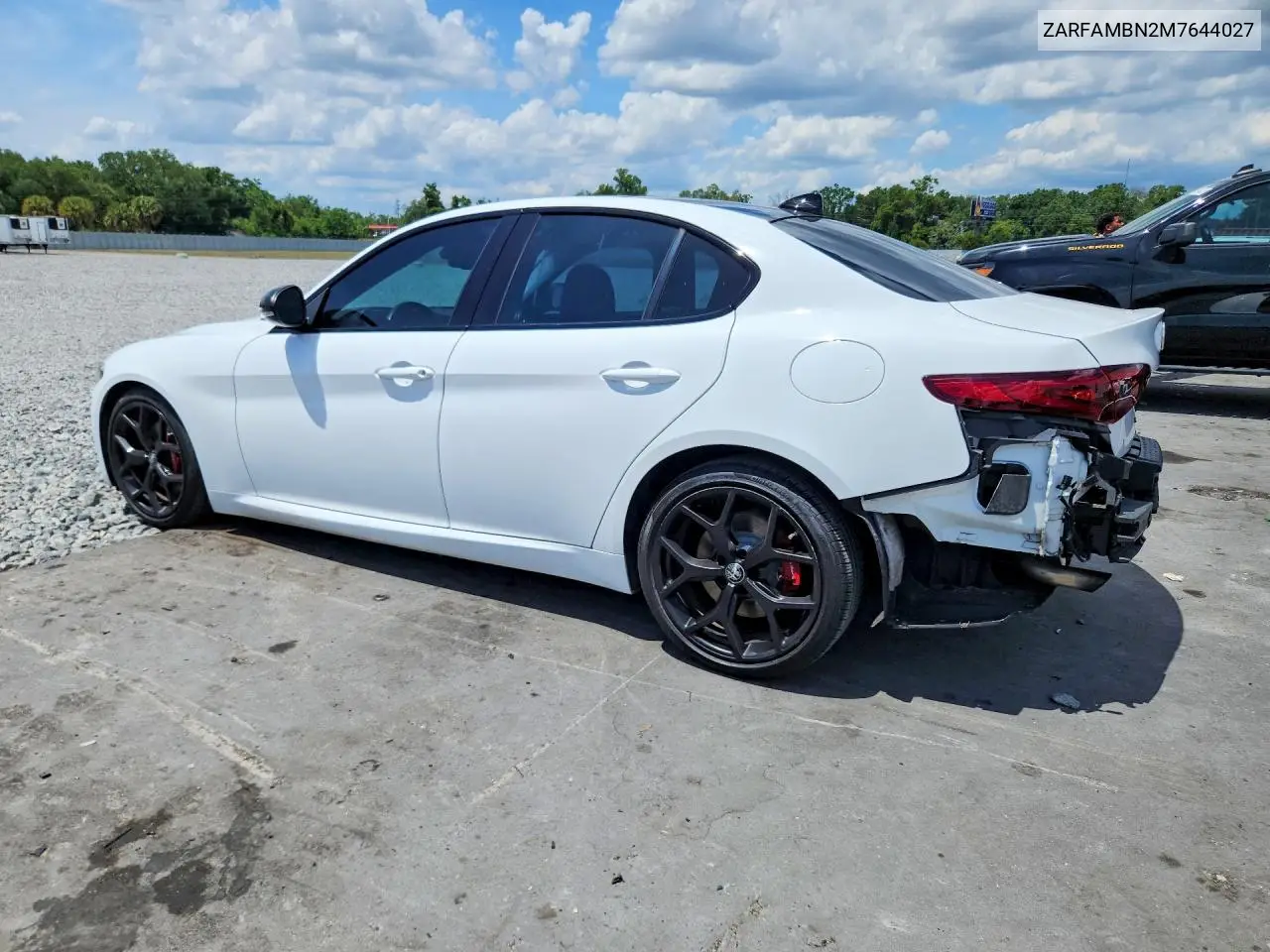 2021 Alfa Romeo Giulia Ti VIN: ZARFAMBN2M7644027 Lot: 51853396
