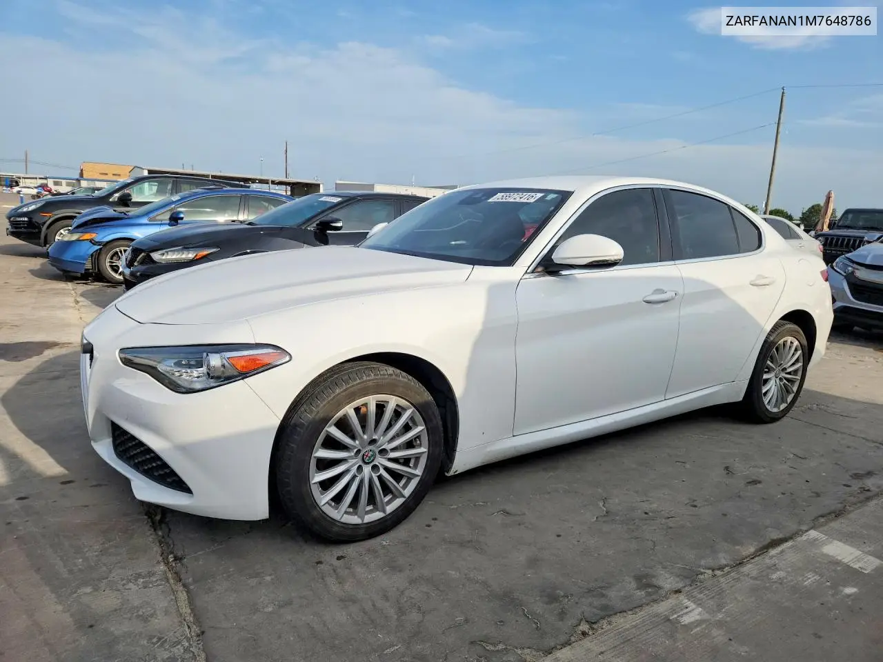 2021 Alfa Romeo Giulia Sport VIN: ZARFANAN1M7648786 Lot: 58972416