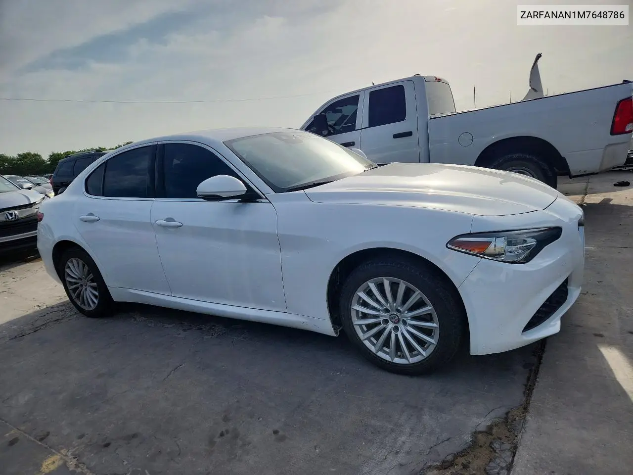 2021 Alfa Romeo Giulia Sport VIN: ZARFANAN1M7648786 Lot: 58972416