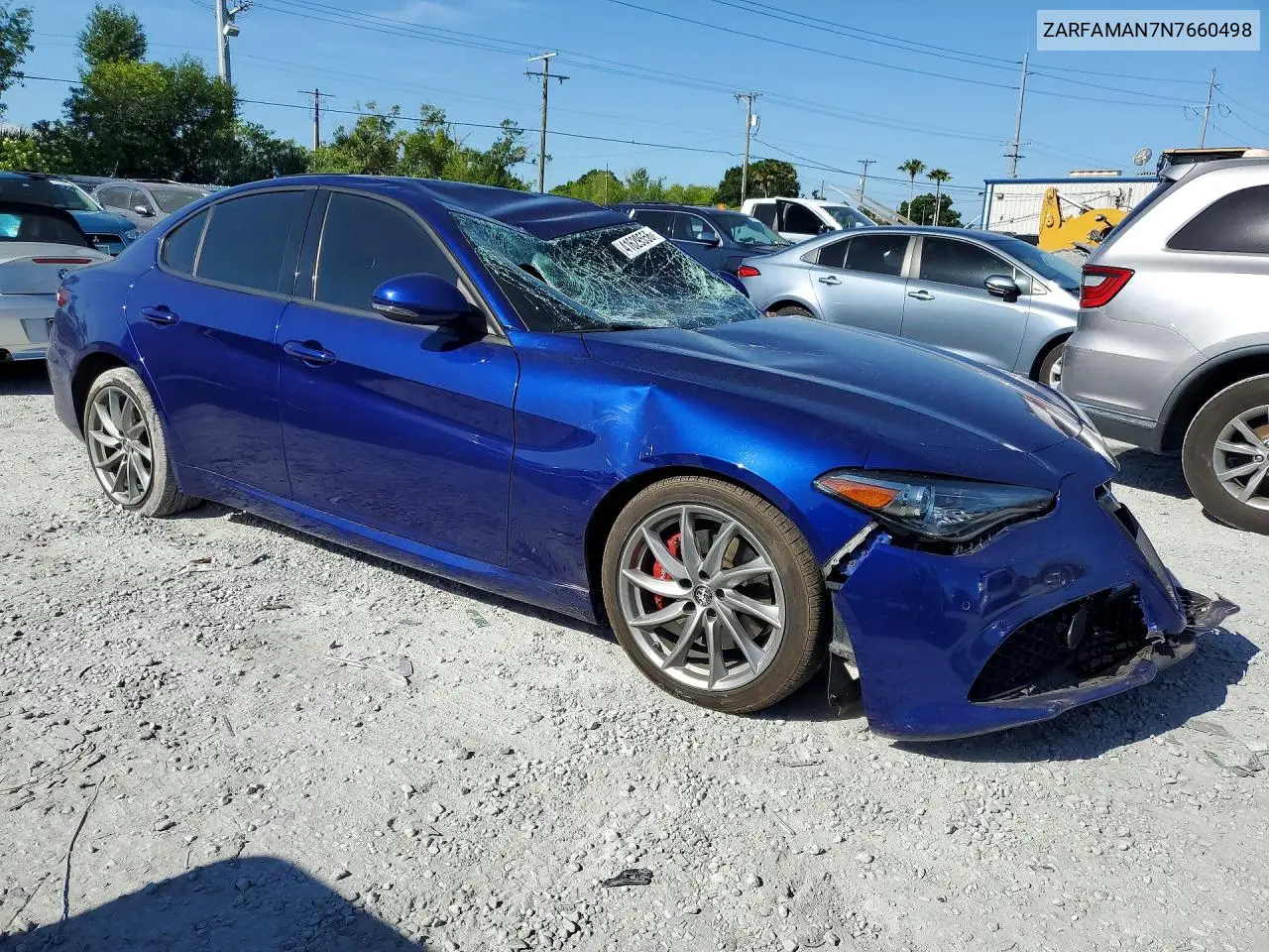 2022 Alfa Romeo Giulia VIN: ZARFAMAN7N7660498 Lot: 41629556