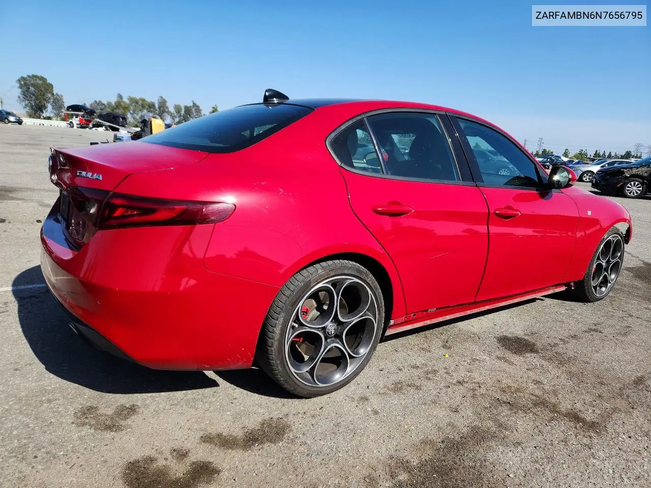 2022 Alfa Romeo Giulia Super VIN: ZARFAMBN6N7656795 Lot: 51543896