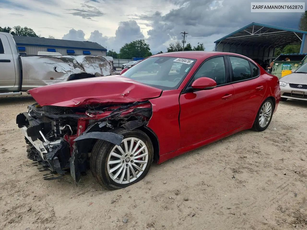2022 Alfa Romeo Giulia VIN: ZARFAMAN0N7662870 Lot: 55350476