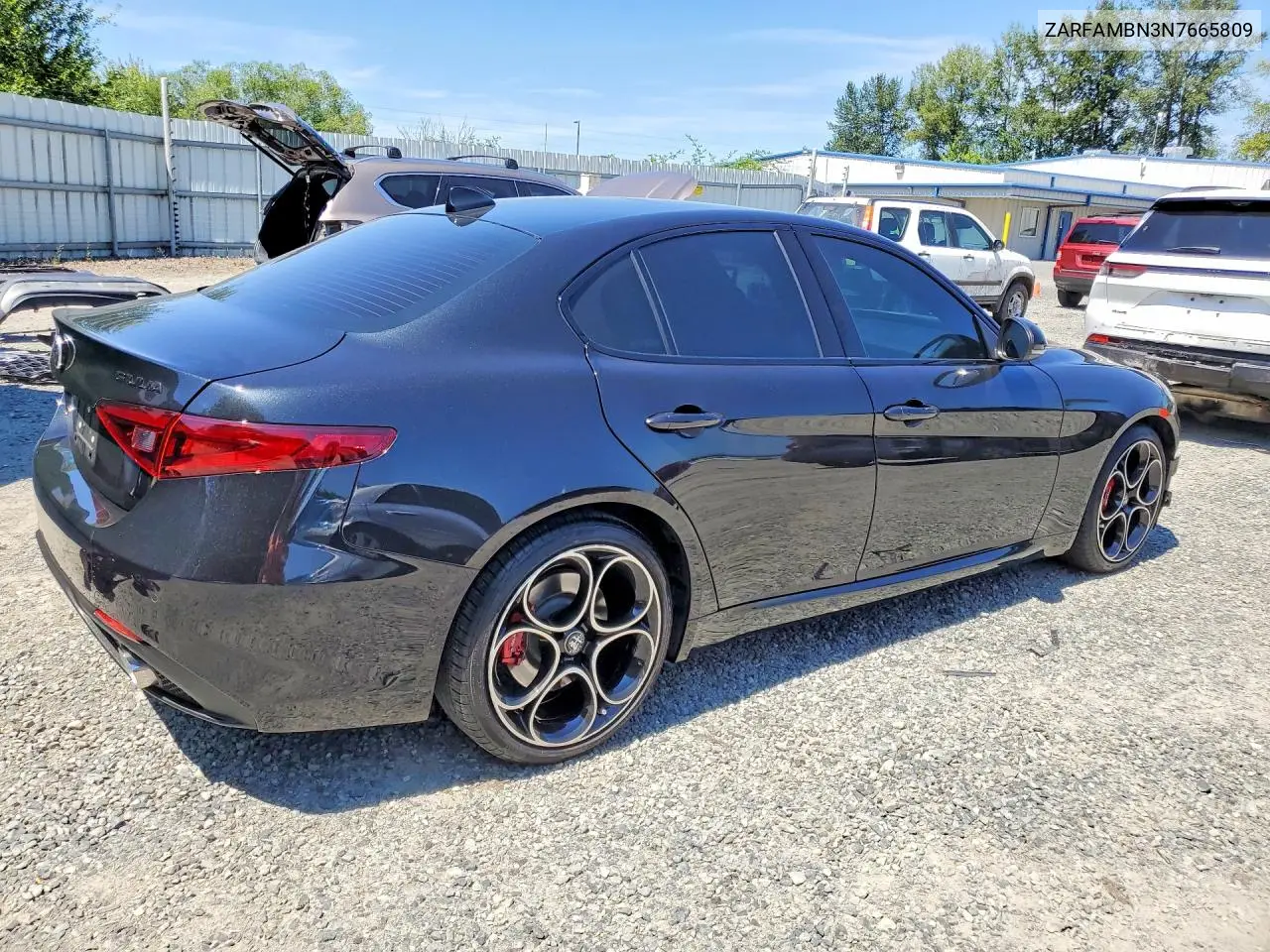 2022 Alfa Romeo Giulia Super VIN: ZARFAMBN3N7665809 Lot: 61049626