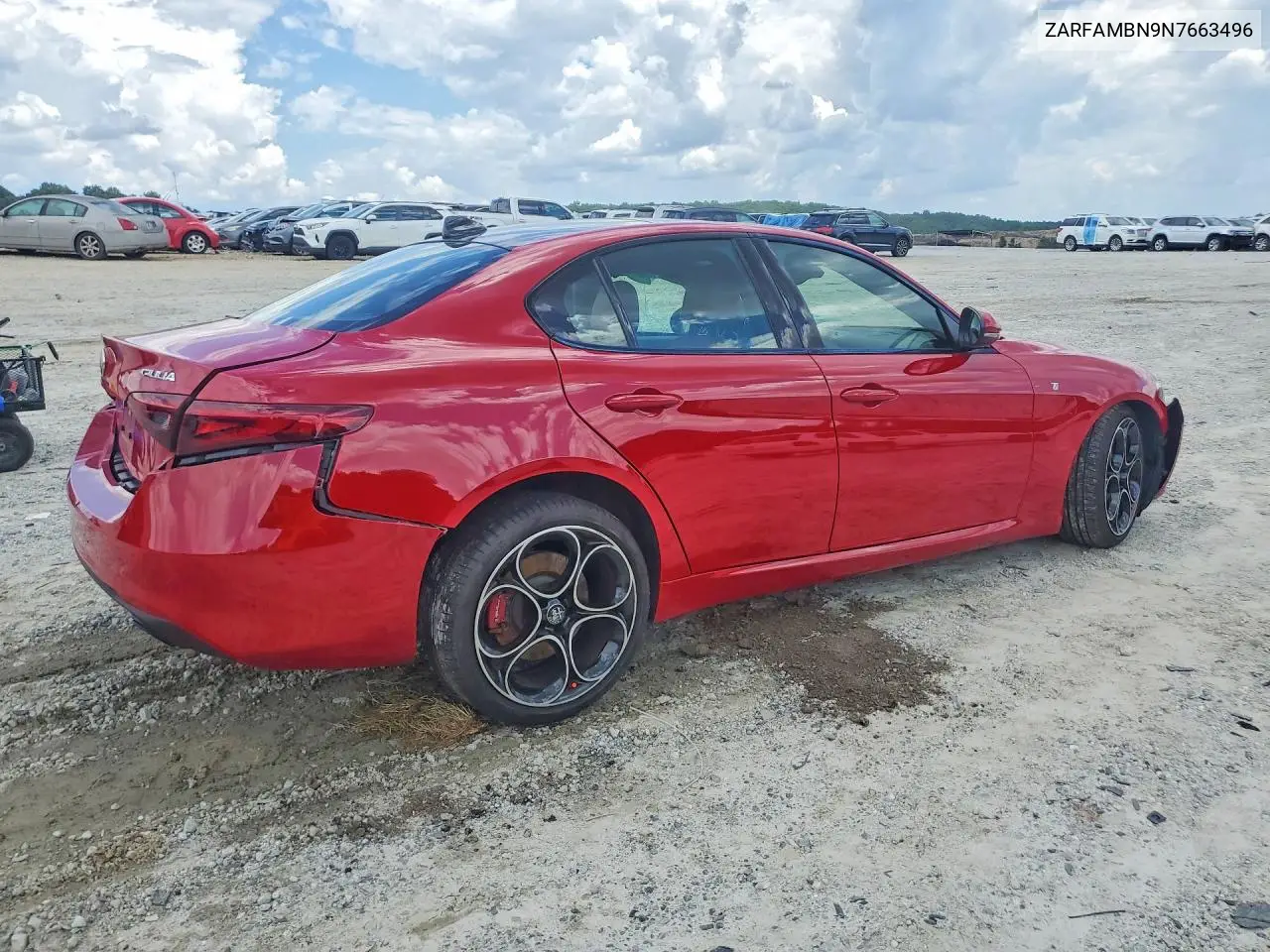 2022 Alfa Romeo Giulia Super VIN: ZARFAMBN9N7663496 Lot: 61314046