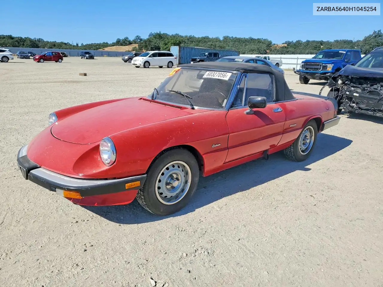 1987 Alfa Romeo Spider Graduate VIN: ZARBA5640H1045254 Lot: 60327056