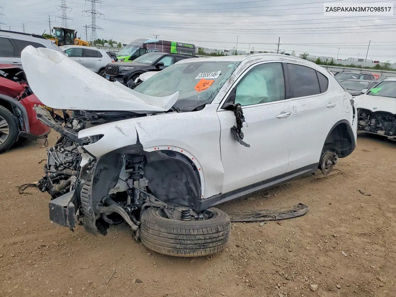 2021 Alfa Romeo Stelvio Sport VIN: ZASPAKAN3M7C98517 Lot: 53658146