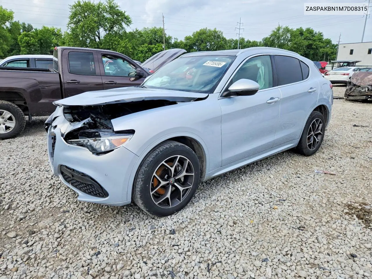 2021 Alfa Romeo Stelvio Ti VIN: ZASPAKBN1M7D08315 Lot: 57755496
