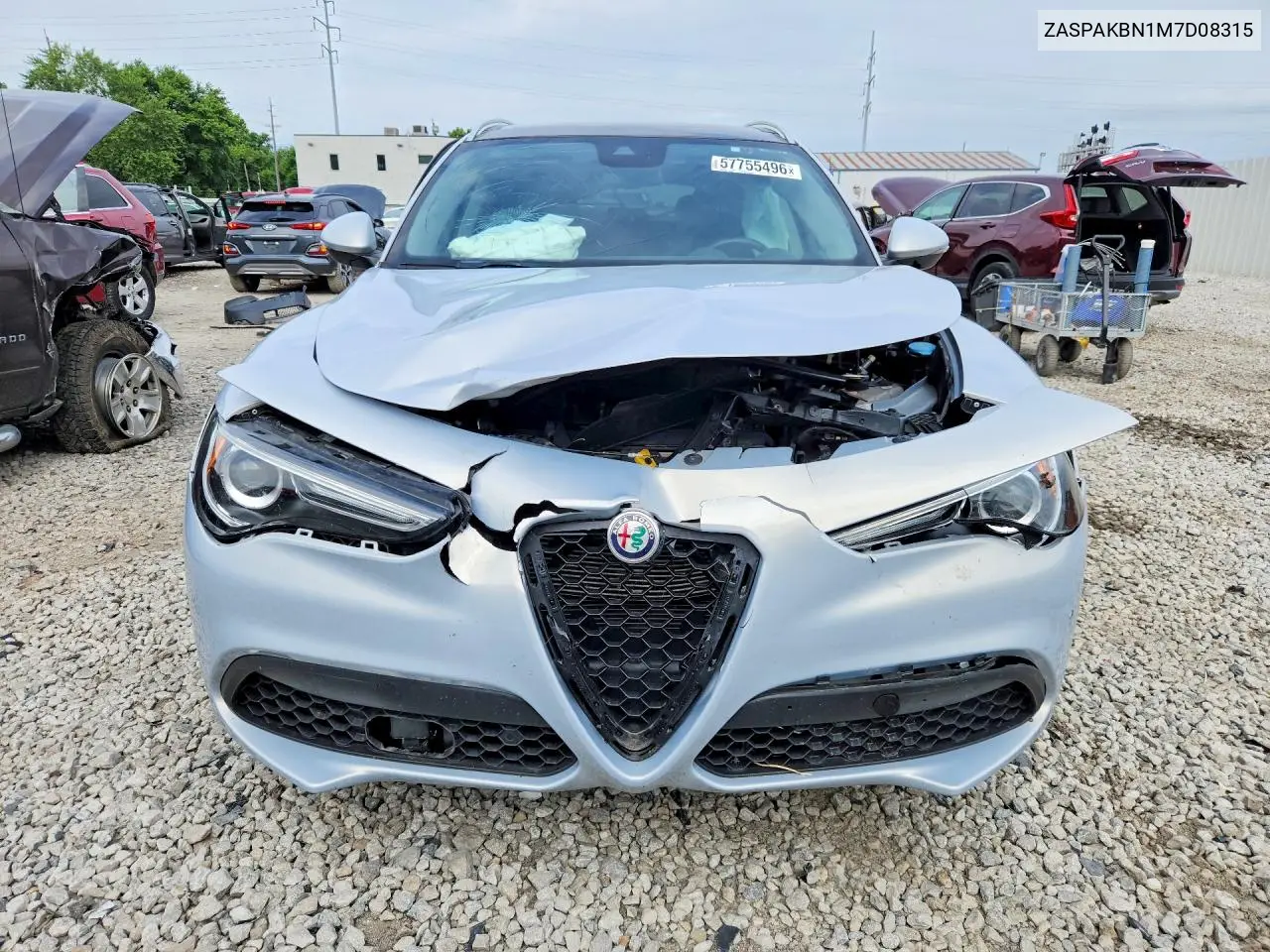 2021 Alfa Romeo Stelvio Ti VIN: ZASPAKBN1M7D08315 Lot: 57755496