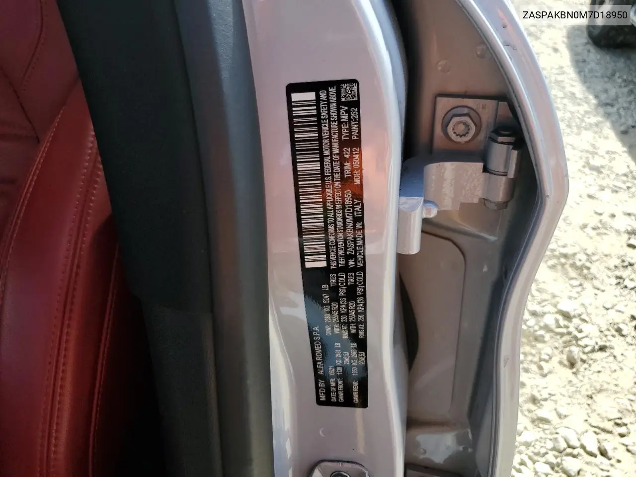 2021 Alfa Romeo Stelvio Ti VIN: ZASPAKBN0M7D18950 Lot: 61555296
