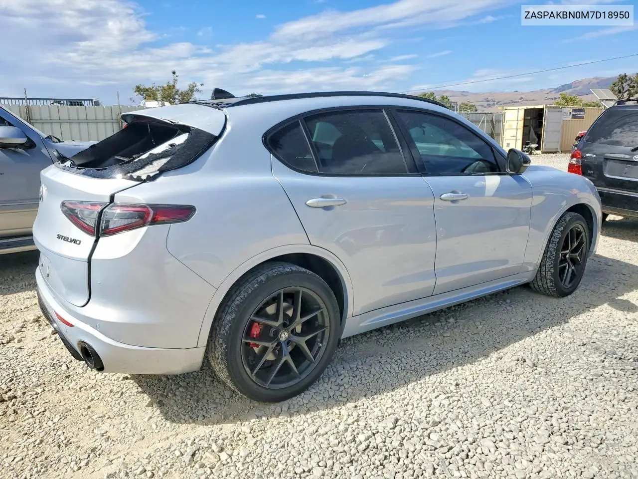 2021 Alfa Romeo Stelvio Ti VIN: ZASPAKBN0M7D18950 Lot: 61555296