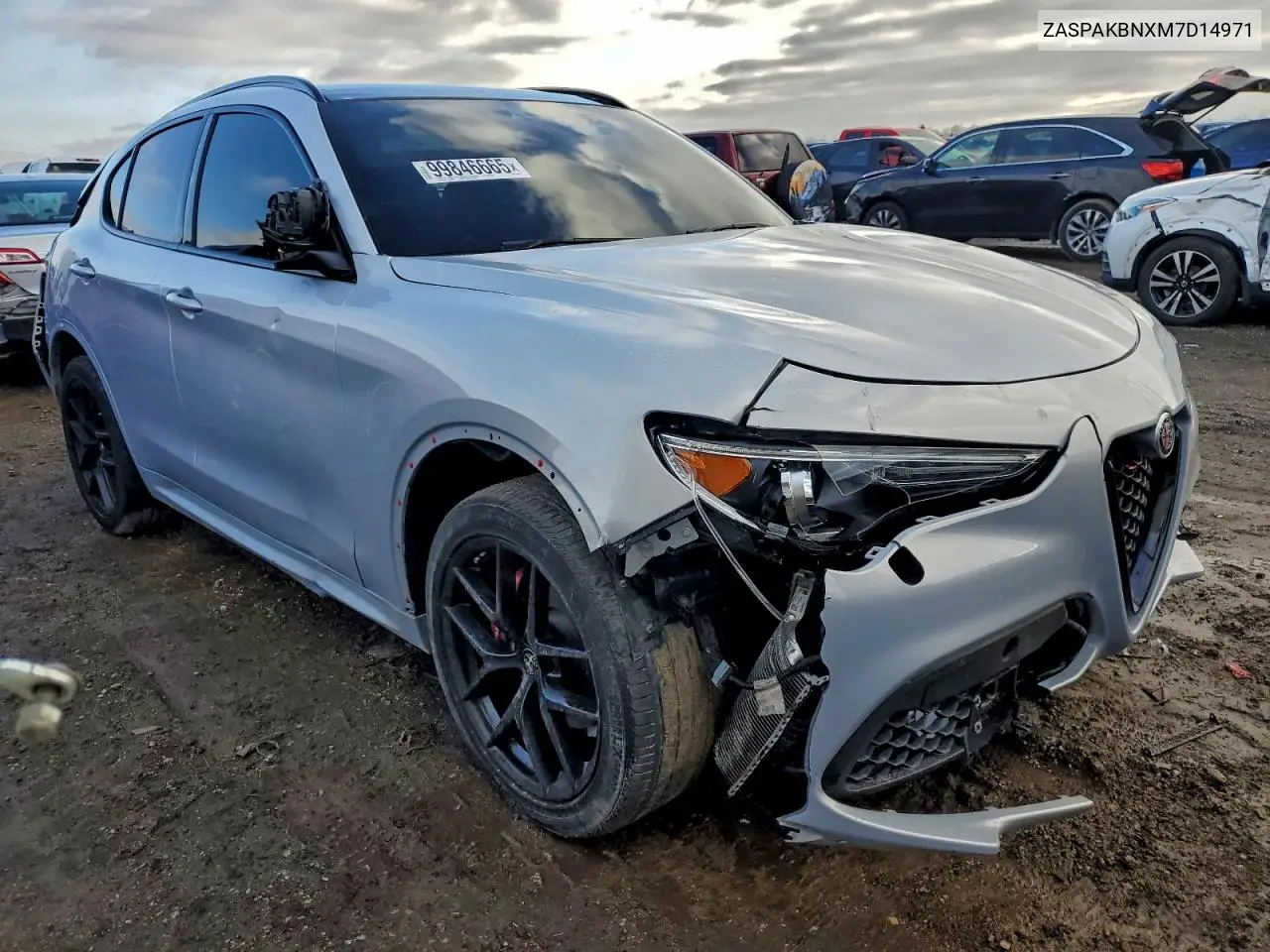 2021 Alfa Romeo Stelvio Ti VIN: ZASPAKBNXM7D14971 Lot: 99846665