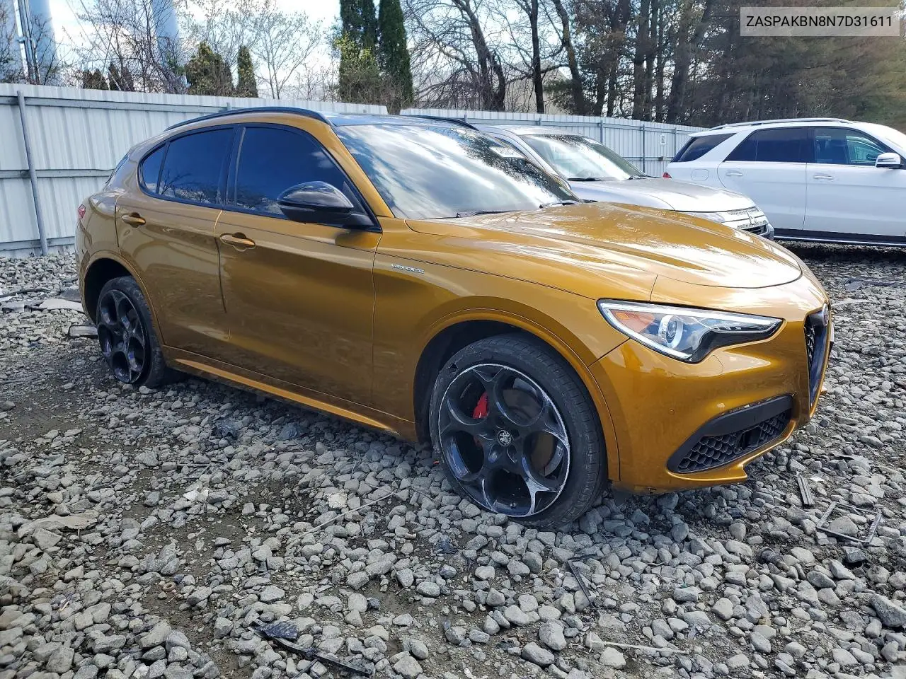 2022 Alfa Romeo Stelvio Ti VIN: ZASPAKBN8N7D31611 Lot: 48508406