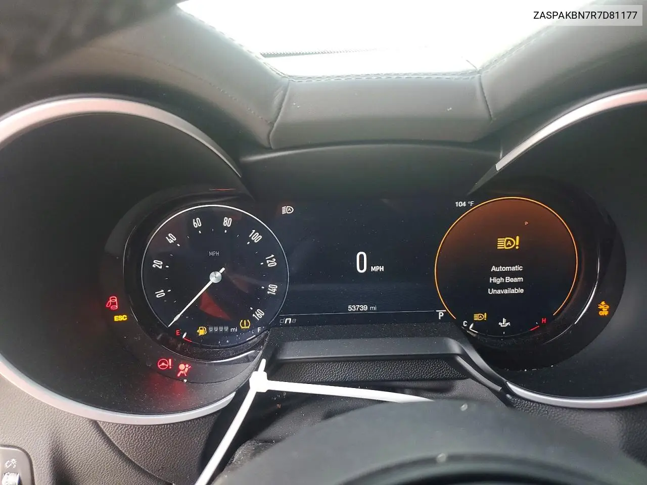 2024 Alfa Romeo Stelvio Ti VIN: ZASPAKBN7R7D81177 Lot: 60001986